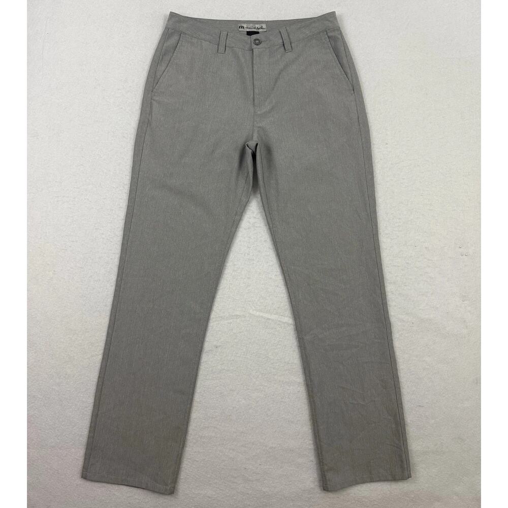 Travis Mathew Open To Close Golf Pants Mens 32 Herringbone Gray Stretch